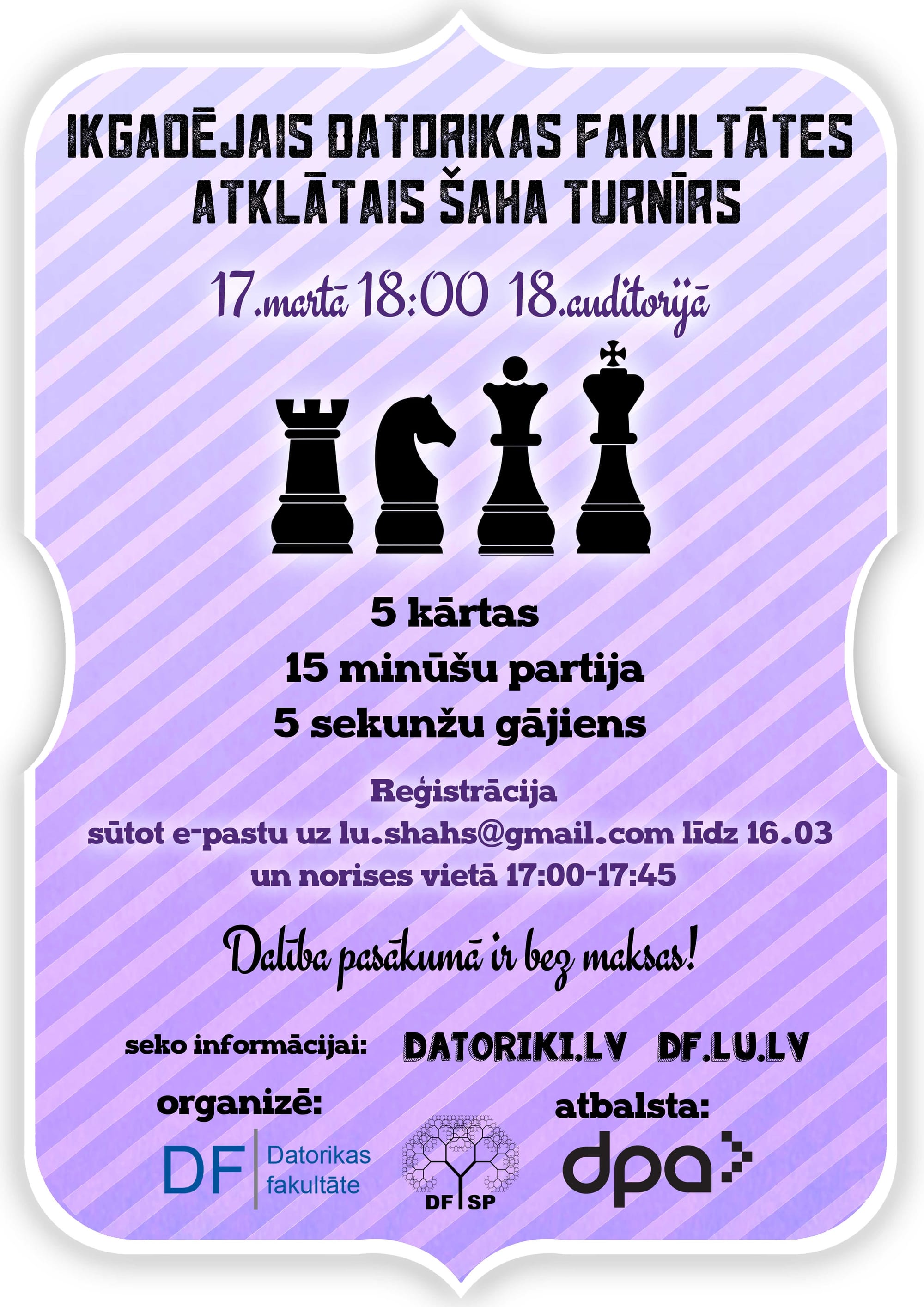 Datorikas fakultātes ikgadējais atklātais šaha turnīrs