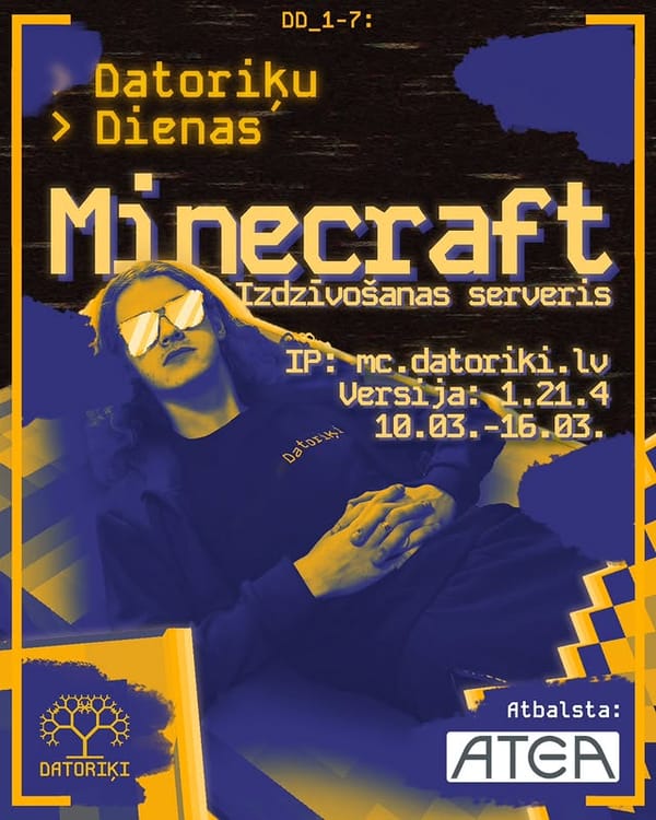 Datoriķu dienas 2025: Minecraft serveris