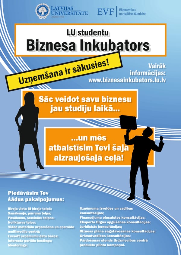Sākusies uzņemšana LU Biznesa inkubatorā!