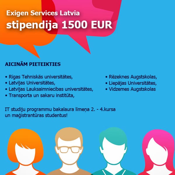 Piesakies Exigen Services Latvia stipendijai