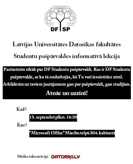 LU DF Studentu Pašpārvaldes informatīvā lekcija