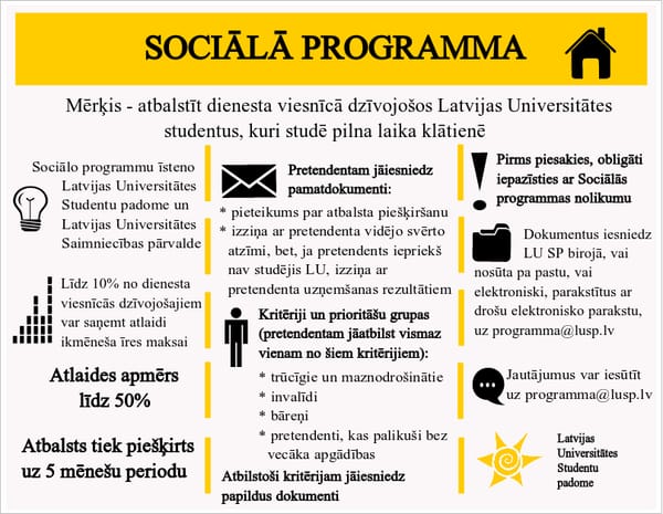 Iegūsti 50% atlaidi dienesta viesnīcas īres maksai!